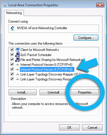 Select Internet Protocol Version 4