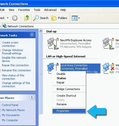 Right Click and Select Properties