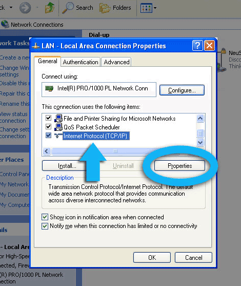 Select Internet Protocol (TCP/IP)