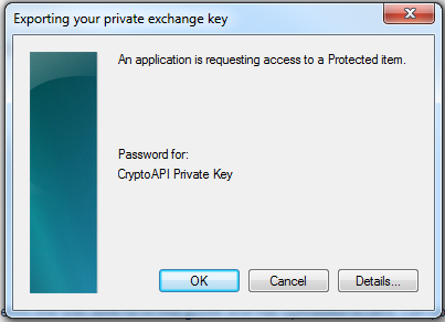 Import certificate with private key