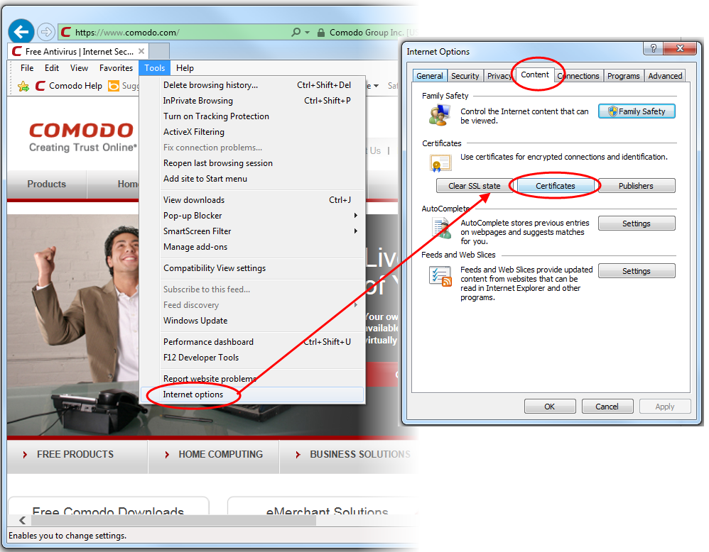 Import And Export Your Cpac Using Internet Explorer Comodo
