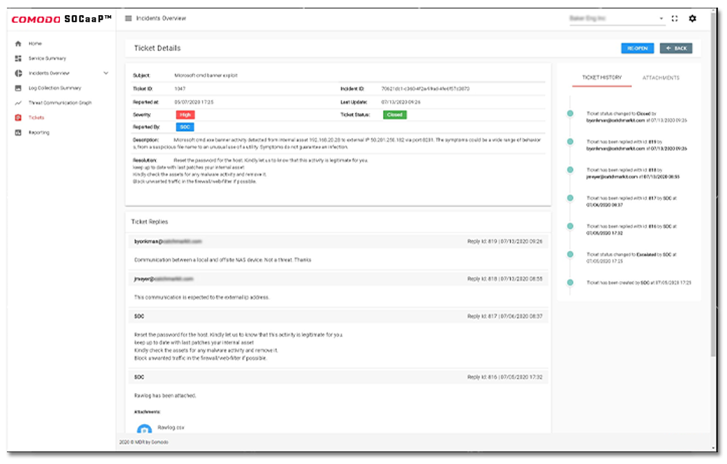 SOC Customer Portal