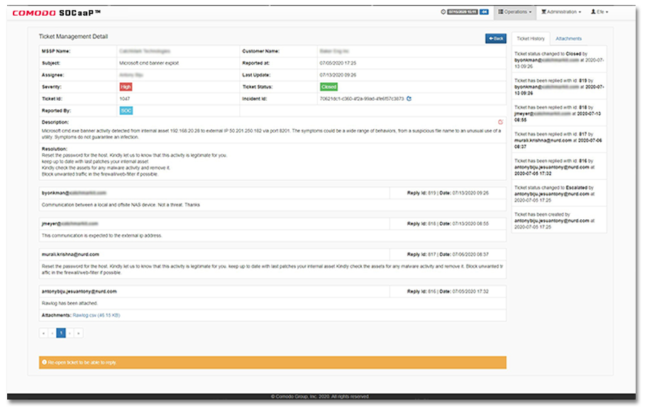 Ticket and Case Management